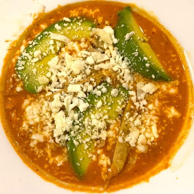CUP OF CHICKEN TORTILLA SOUP.