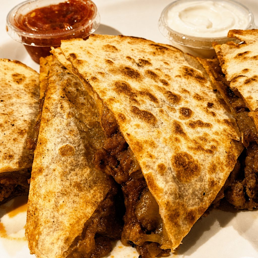 AL PASTOR (Pork and Pineapple) QUESADILLA.