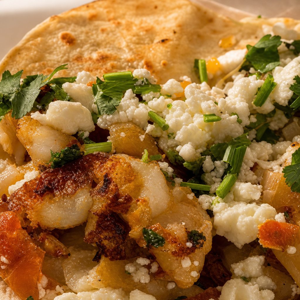 SHRIMP TACOS.