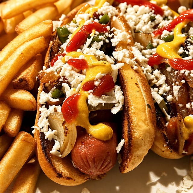 MEXICAN HOTDOGS (2) W/ FRIES.