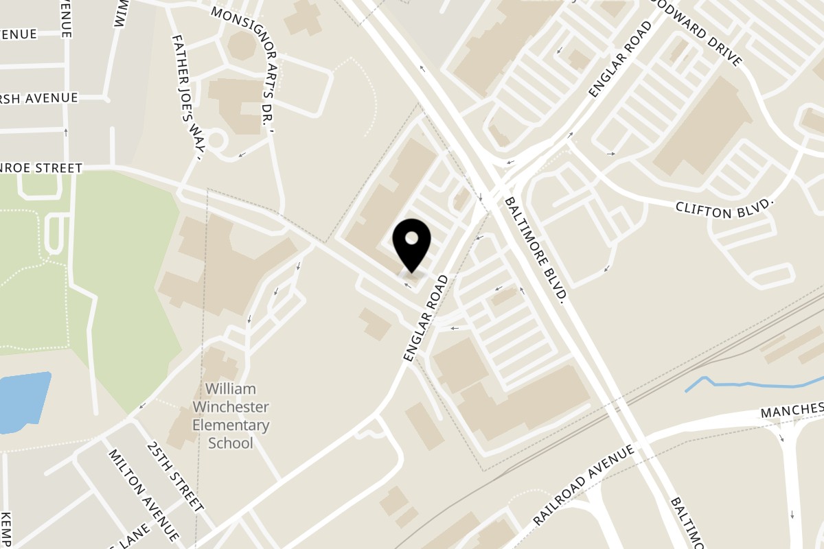 Map showing the location of Papa Joe's Mexican Restaurant on 250 Englar Rd #10A in Westminster